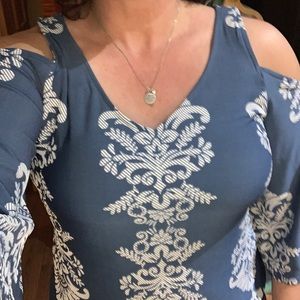 Elegant peekaboo shoulder blouse